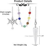 GEHECRST Natural Clear Quartz Crystal Pendulum for Divination Hexagonal Chakra H... - Image 5
