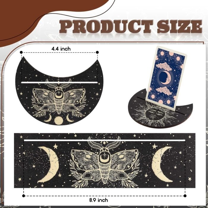 Queekay 6 Pieces Wooden Tarot Card Holder Stand Include Tarot Card Deck Holders ... - Image 3