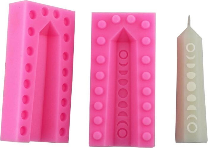 Moon Silicone Mold Candle Mould, 3D Pillar Design, Pagan Rituals Decor (1) - Image 4