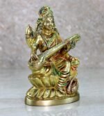 eSplanade Brass Saraswati Maa Murti Idol Statue Sculpture for Home Decor and Tem... - Image 3