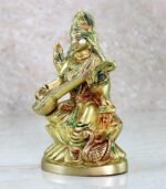 eSplanade Brass Saraswati Maa Murti Idol Statue Sculpture for Home Decor and Tem... - Image 4