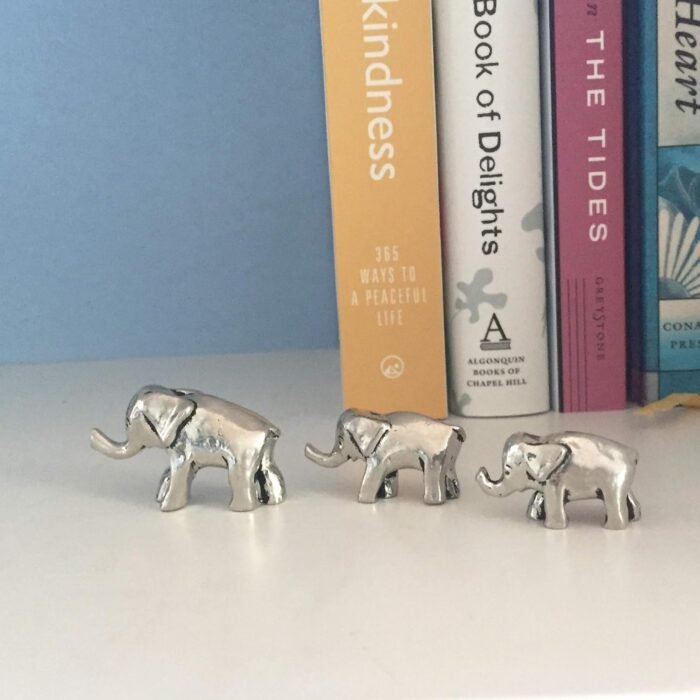 Basic Spirit Elephant Poses Pewter Miniature Figurines Good Luck Statue Gift - Image 4