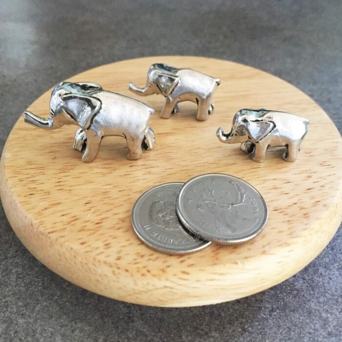 Basic Spirit Elephant Poses Pewter Miniature Figurines Good Luck Statue Gift - Image 5