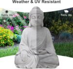 TOETOL Large Buddha Statue Outdoor Zen Decor Medium 20” High Yard Decor Magnesiu... - Image 4