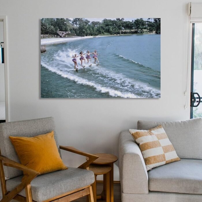 Cypress Gardens Female Water Skiers Florida Vintage Poster (6) Canvas Painting W... - Image 7