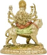 alikiki Hindu Goddess Small Durga Statue - 5.7" H Indian God Durga on Tiger Figu... - Image 3