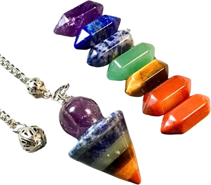 7 Chakra Pendulum & Double Points for Dowsing & Divination, Chakra Balancing Ene... - Image 3