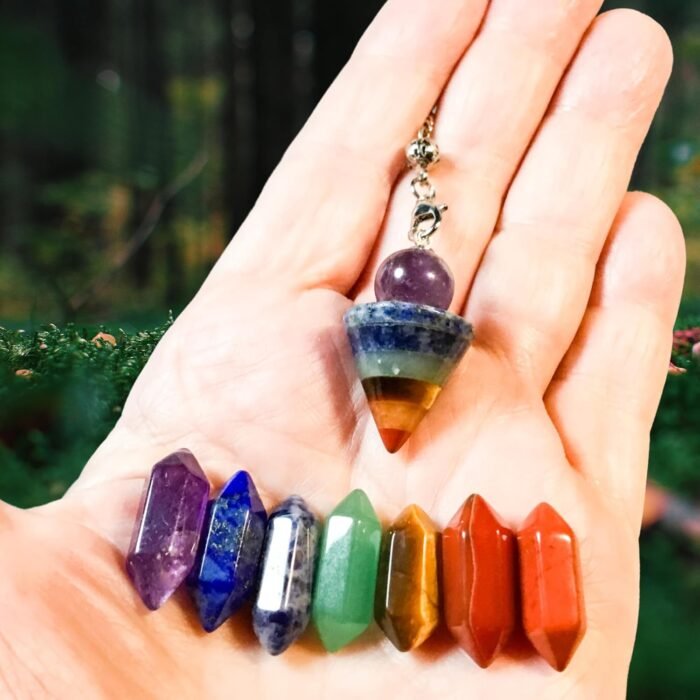 7 Chakra Pendulum & Double Points for Dowsing & Divination, Chakra Balancing Ene... - Image 4