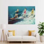 Cypress Gardens Female Water Skiers Florida Vintage Poster (5) Canvas for Living... - Image 5