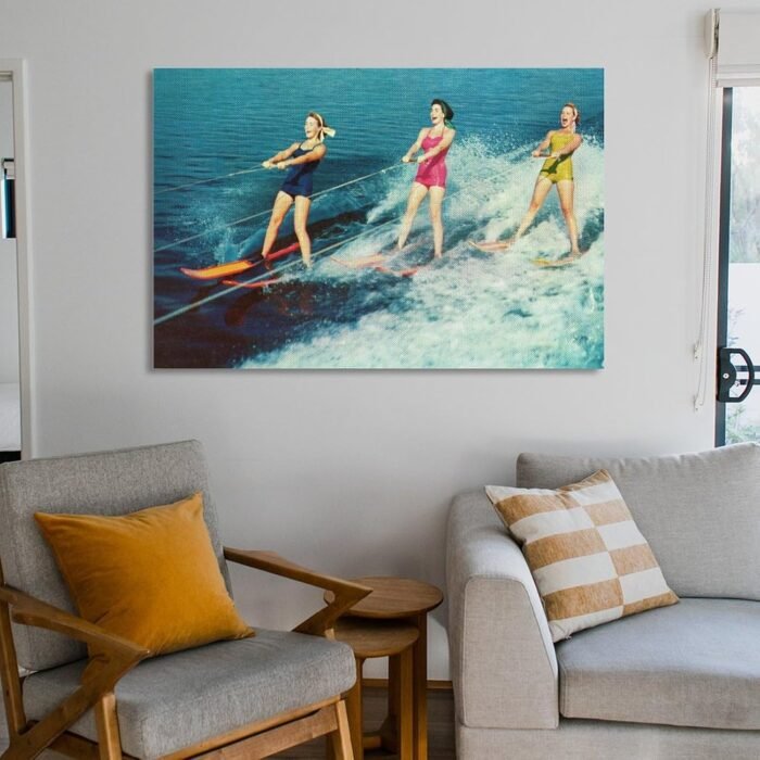 Cypress Gardens Female Water Skiers Florida Vintage Poster (5) Canvas for Living... - Image 7
