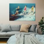 Cypress Gardens Female Water Skiers Florida Vintage Poster (5) Canvas for Living... - Image 8