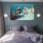 Cypress Gardens Female Water Skiers Florida Vintage Poster (5) Canvas for Living... - Image 9