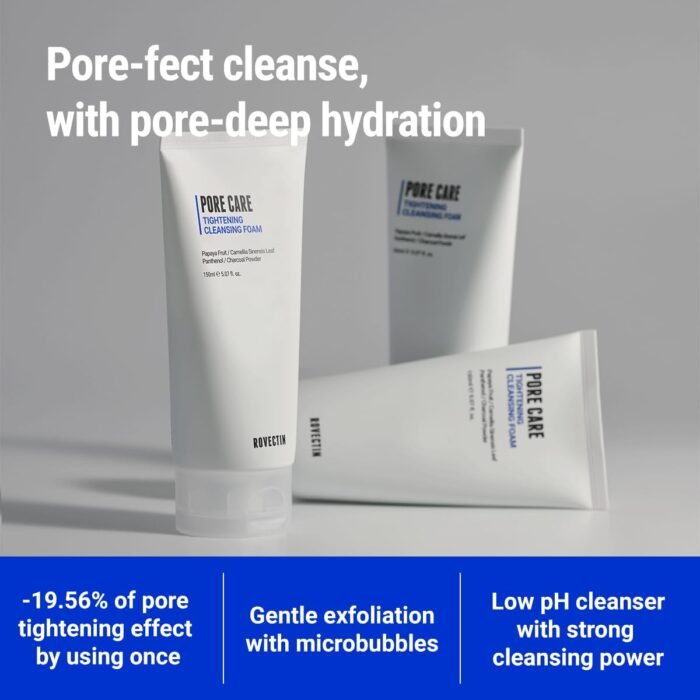 ROVECTIN Pore Tightening Cleansing Foam | Green Papaya, Glycerin, Charcoal Powde... - Image 3