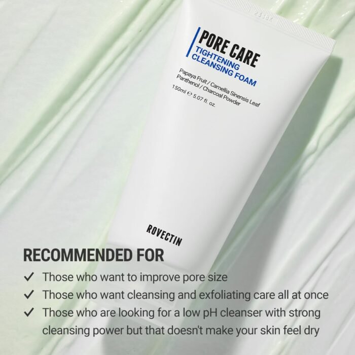 ROVECTIN Pore Tightening Cleansing Foam | Green Papaya, Glycerin, Charcoal Powde... - Image 4