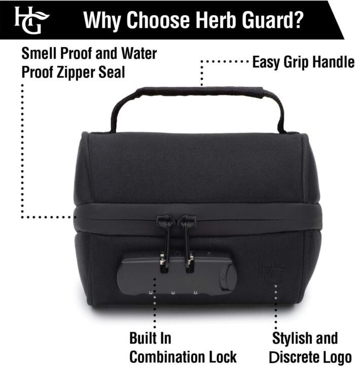 Herb Guard Half Oz Smell Proof Jar (250ml) with Locking Protective Case Smell Pr... - Image 3