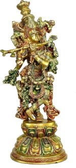 eSplanade Brass Krishna Kishan Murti Idol Statue Sculpture | Pooja Idols | Home ... - Image 3