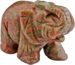 SUNYIK 1.5 Inch Unakite Elephant Figurine, Healing Stone Elephant with Trunk Up ... - Image 4