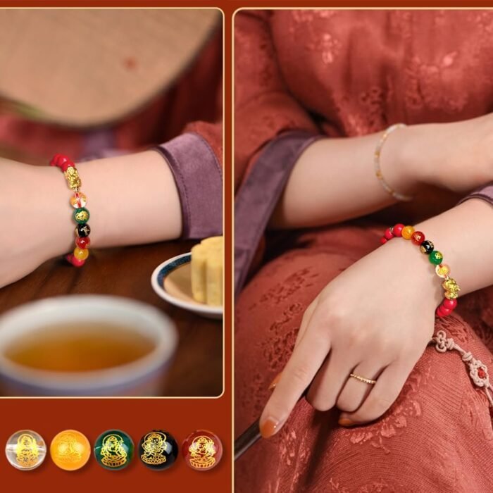 Red Chinese Feng Shui Wealth Bracelets Good Luck for Woman Protection,Cinnabar D... - Image 3