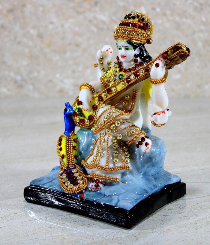eSplanade Resin Saraswati Maa Murti Idol Statue Sculpture - 11" Inches - Multi (... - Image 3