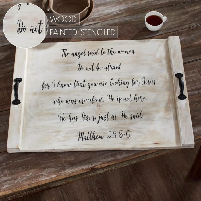 VHC Brands Matthew 28 Noodle Board Wooden Cutting Board with Scripture Religious... - Image 4