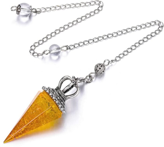 Jovivi Natural Citrine Crystal Pendulums for Divination Dowsing 6 Facted Crown H... - Image 3