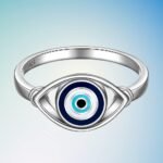 Evil Eye Ring for Women Sterling Silver Blue Spiritual All Seeing Turkish Evil E... - Image 5