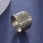 Amaxer Metatron’s Cube Ring for Men Stainless Steel Vintage Sacred Geometry Spir... - Image 6
