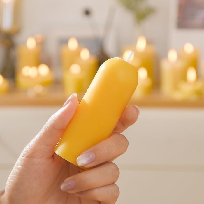 Small Pillar Candles 4-Pack - 10-Hour Long Burning 100% Natural Beeswax Candles,... - Image 5