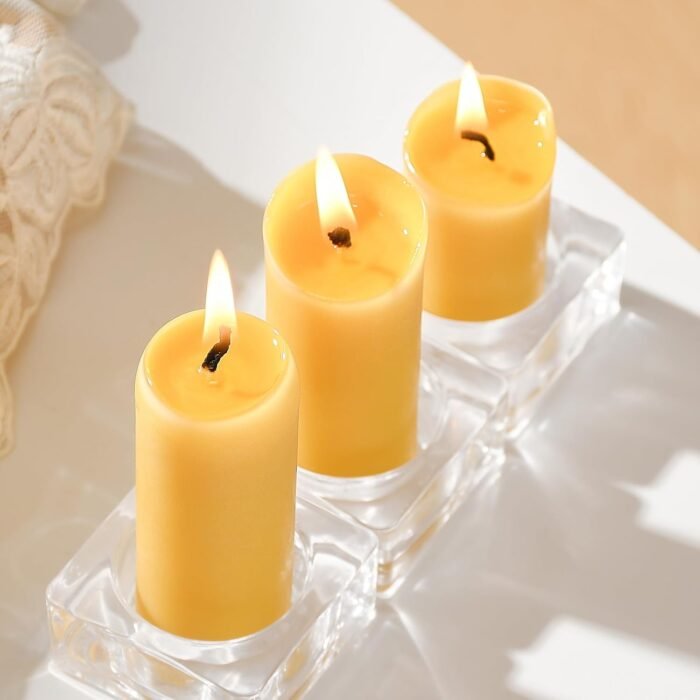 Small Pillar Candles 4-Pack - 10-Hour Long Burning 100% Natural Beeswax Candles,... - Image 8