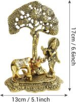 TIED RIBBONS Lord Krishna with Cow and Calf Idol for Pooja, Mandir, Office, Temp... - Image 4