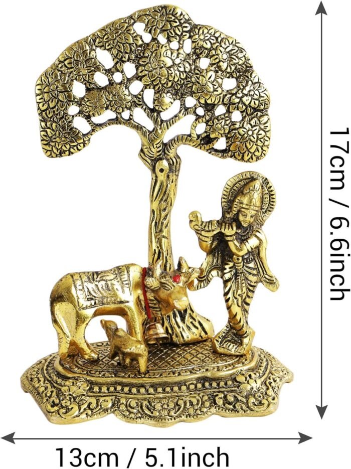 TIED RIBBONS Lord Krishna with Cow and Calf Idol for Pooja, Mandir, Office, Temp... - Image 6