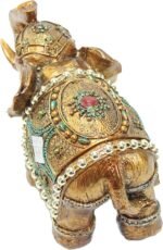 Feng Shui Brass Color 6" Elegant Thai Elephant Trunk Statue Wealth Lucky Figurin... - Image 3
