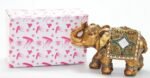 Feng Shui Brass Color 6" Elegant Thai Elephant Trunk Statue Wealth Lucky Figurin... - Image 4