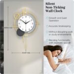 Wall Clock Decorative Large Modern Wall Clock Silent Non-Ticking Battery Operate... - Image 4