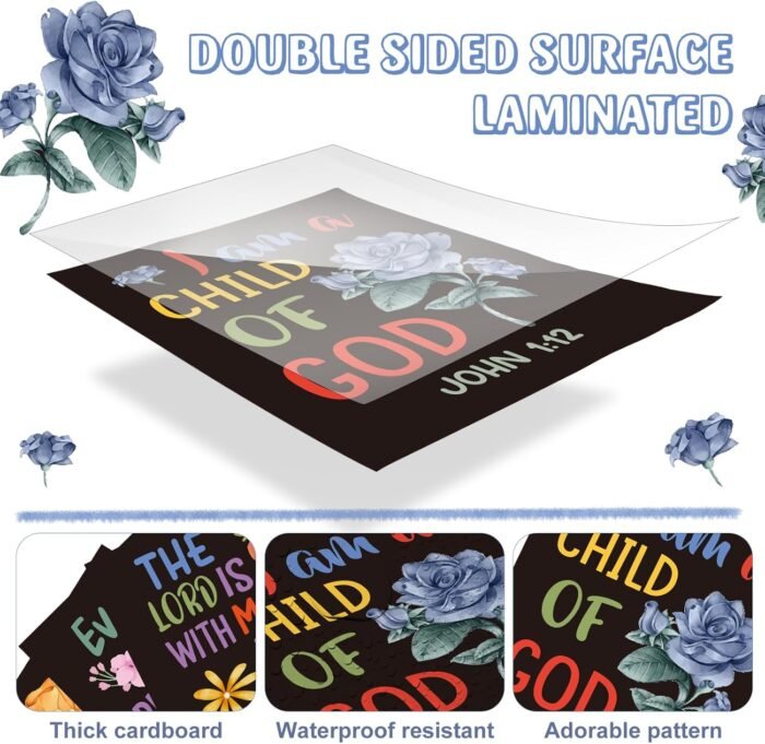 12 Pcs Bible Verse Posters for Kids，Inspirational Christian Wall Art with Script... - Image 4
