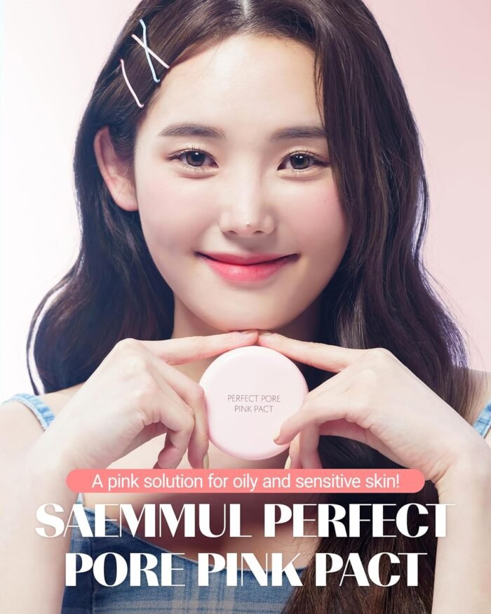 THESAEM Saemmul Perfect Pore Pink Pact - Makeup Finishing Pressed Powder for Seb... - Image 3