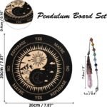 ORIGACH 7.9" Sun and Moon Pendulum Board Wooden Witchcraft Divination Board with... - Image 3