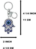 LUCKBOOSTIUM Hamsa Hand and Evil Eye Keychain with Crystal Rhinestones - Good Lu... - Image 3