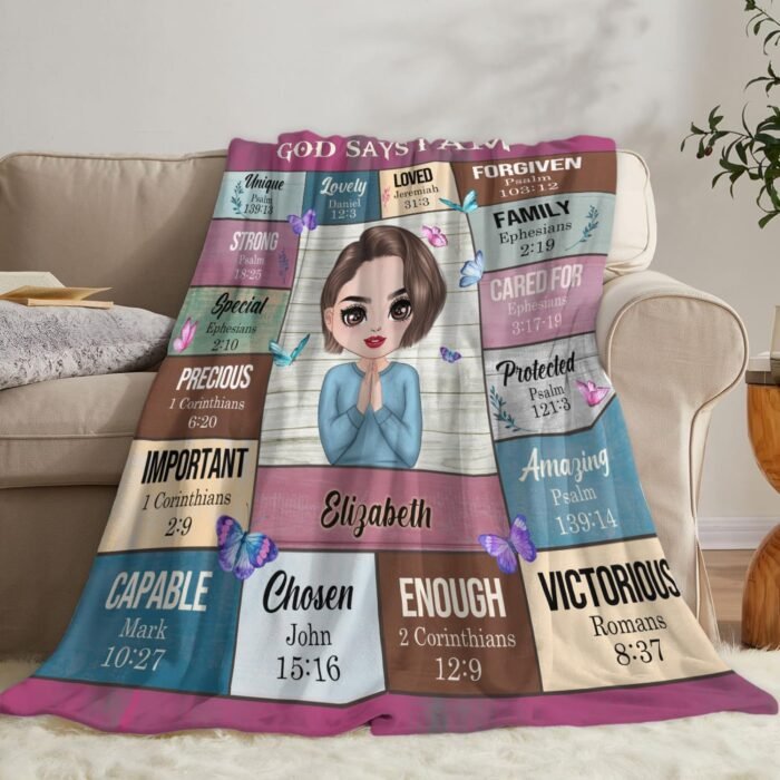 God Says I Am Blanket, Personalized Christian Throw Blanket,Inspirational Jesus ... - Image 8