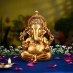 Decorative Lord Ganesha Statue | Gold Finish Hindu God Idol | Idol for Pooja Roo... - Image 5