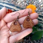 Spirit Board Planchette Dangle Earrings, Hypoallergenic Nickel Free Wooden Witch... - Image 4