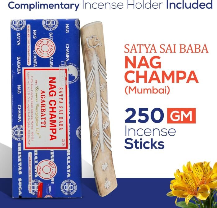 Raajsee Incense Stick Holder Bundle with Satya Sai Baba Nagchampa Insence 250 gm... - Image 3