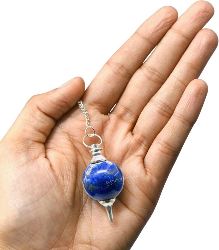 Amazing Gemstone Lapis Lazuli Crystal Ball Pendulum for Divination - Dowsing Pen... - Image 6