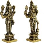eSplanade Brass Lakshmi Narayan Pair - Lord Vishnu Laxmi Murti Idol Statue Sculp... - Image 3