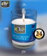 Ohr Yahrzeit Memorial Candles - 1 Day & 24 Hour Yom Kippur Jewish Candles in Gla... - Image 4