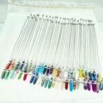 30PCS Natural Stone Quartz Crystal Chain Pendulum Pendant-30pcs Silver Chain - Image 3