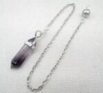 30PCS Natural Stone Quartz Crystal Chain Pendulum Pendant-30pcs Silver Chain - Image 6