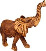 Wooden Hand-Carved African Elephant Figurine Sculpture from Kenya, 12”x 8” x 4”,... - Image 5