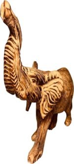 Wooden Hand-Carved African Elephant Figurine Sculpture from Kenya, 12”x 8” x 4”,... - Image 6