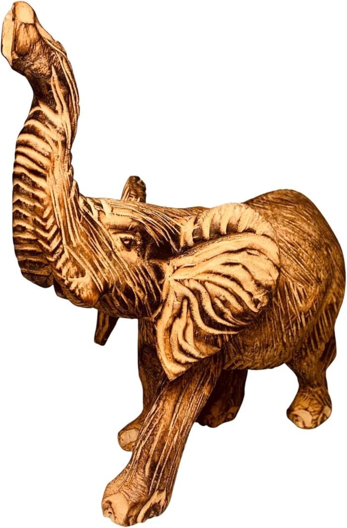 Wooden Hand-Carved African Elephant Figurine Sculpture from Kenya, 12”x 8” x 4”,... - Image 7
